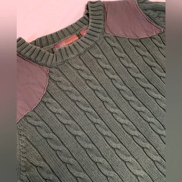 525 America Cable Knit Shoulder Patch Sweater - Picture 3 of 9